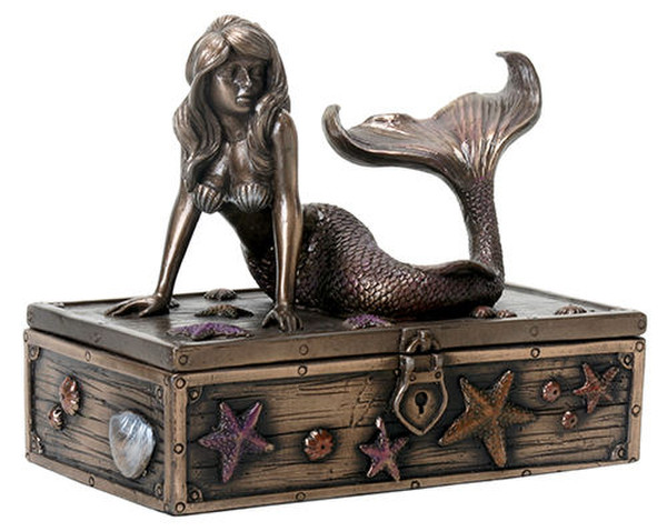Mermaid on Treasure Box Sculpture